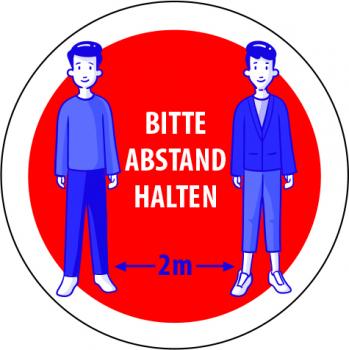 Corona Aufkleber Abstand halten